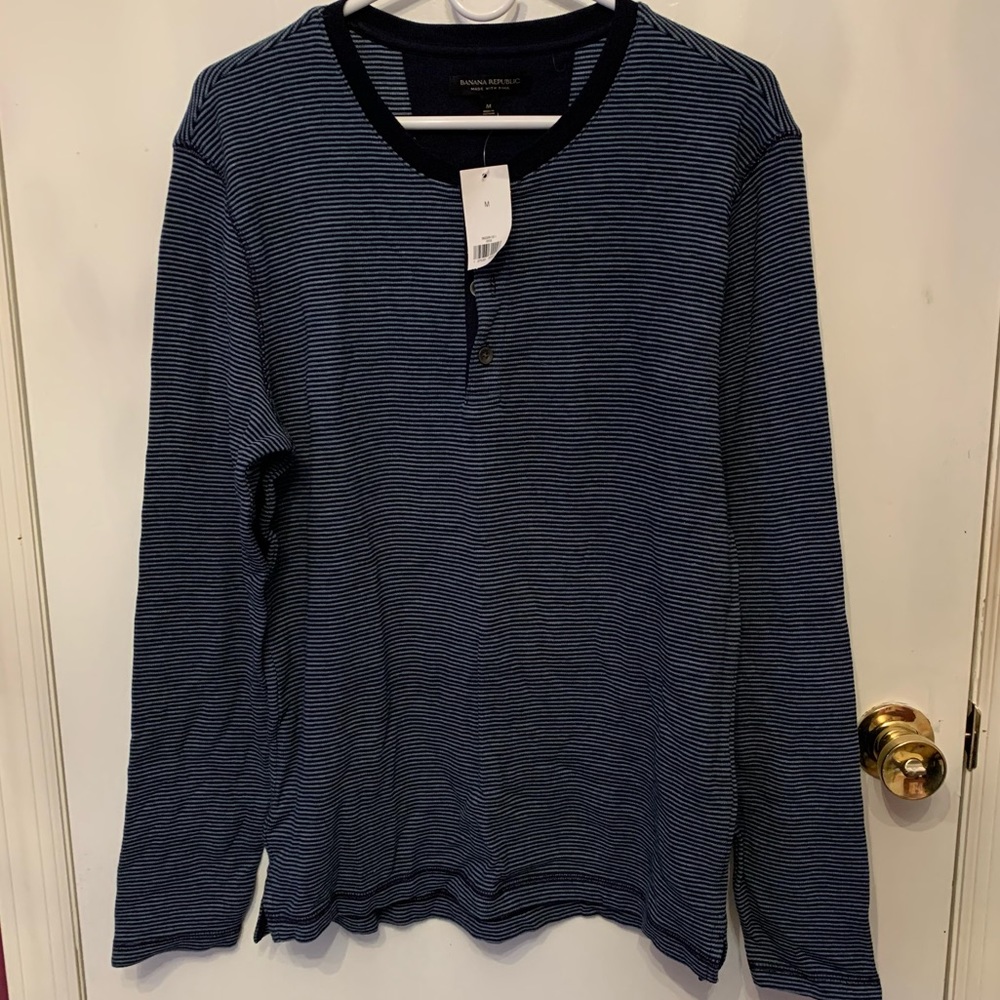 NWT mens banana republic long sleeve striped shirt